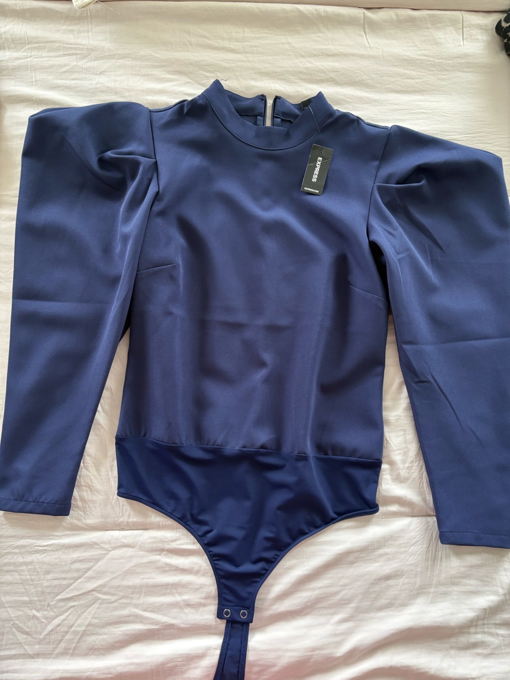 Express Navy Long-Sleeve Bodysuit